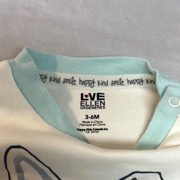 Ellen Degeneres NWOT Cream and Blue Pajama Set with Rabbit Graphic - Picture 2 of 7